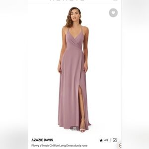 Azazie Davis Size 6 Dusty Rose Bridesmaid Dress